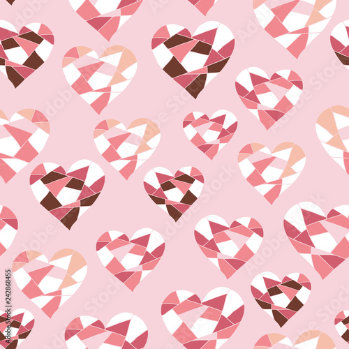 Vector pink and red love hearts for Valentine. Perfect for fabric, wallpaper, stationery and scrapbooking projects and other crafts and digital work