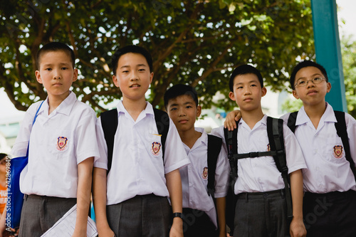 Portrait of a group of schoolboys. photo