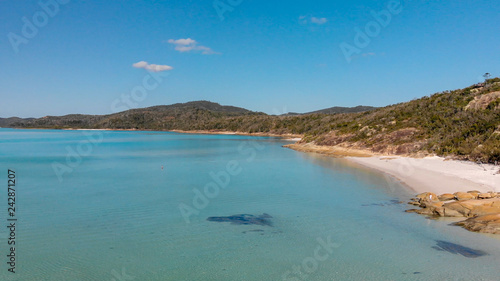 Aerial view of Whitehaven Beach in Queensland, Australia