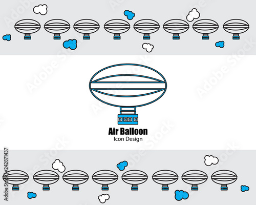 Vector illustration of graphic concept hot air balloons on the sky - Vector