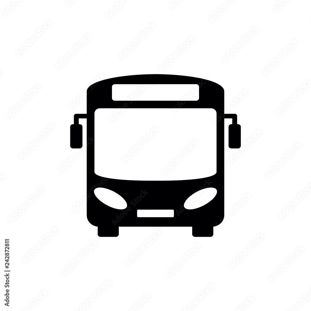 Bus Icon Vector. Black bus icon isolated on white background Bus Icon Vector. Black bus icon isolated on white background