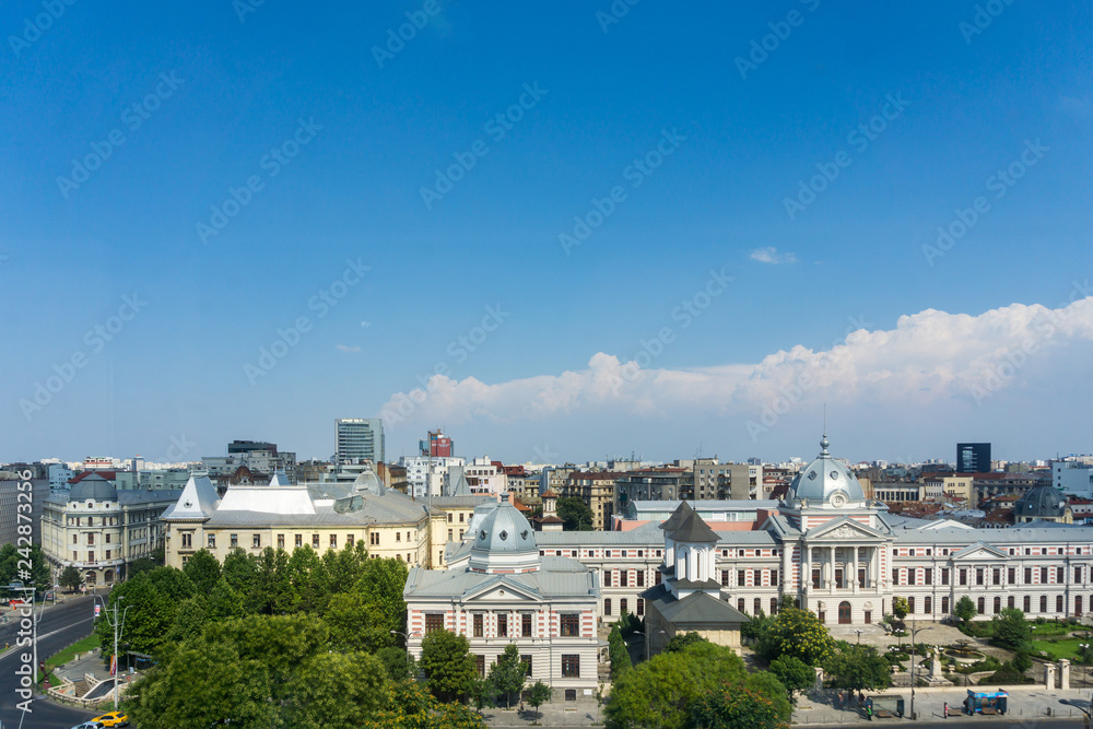 BUCHAREST, ROMANIA - August 28, 2017: view of Buildings around Bucharest, Romanian