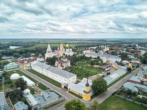 Aerial view on churches in old town kremlin of Kolomna, Moscow oblast, Russia photo
