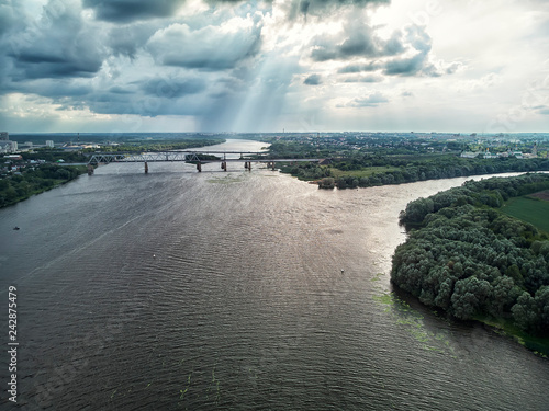 Canvas Print River in Moscow, Russia - aerial view