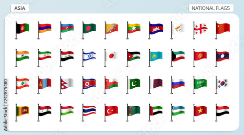 Asia national flags