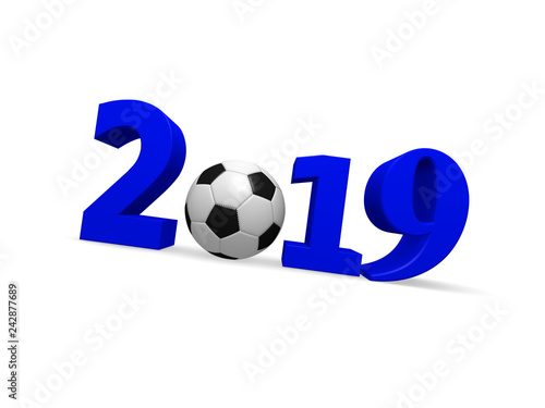 Fototapeta Naklejka Na Ścianę i Meble -  Soccer ball 2019 3d image