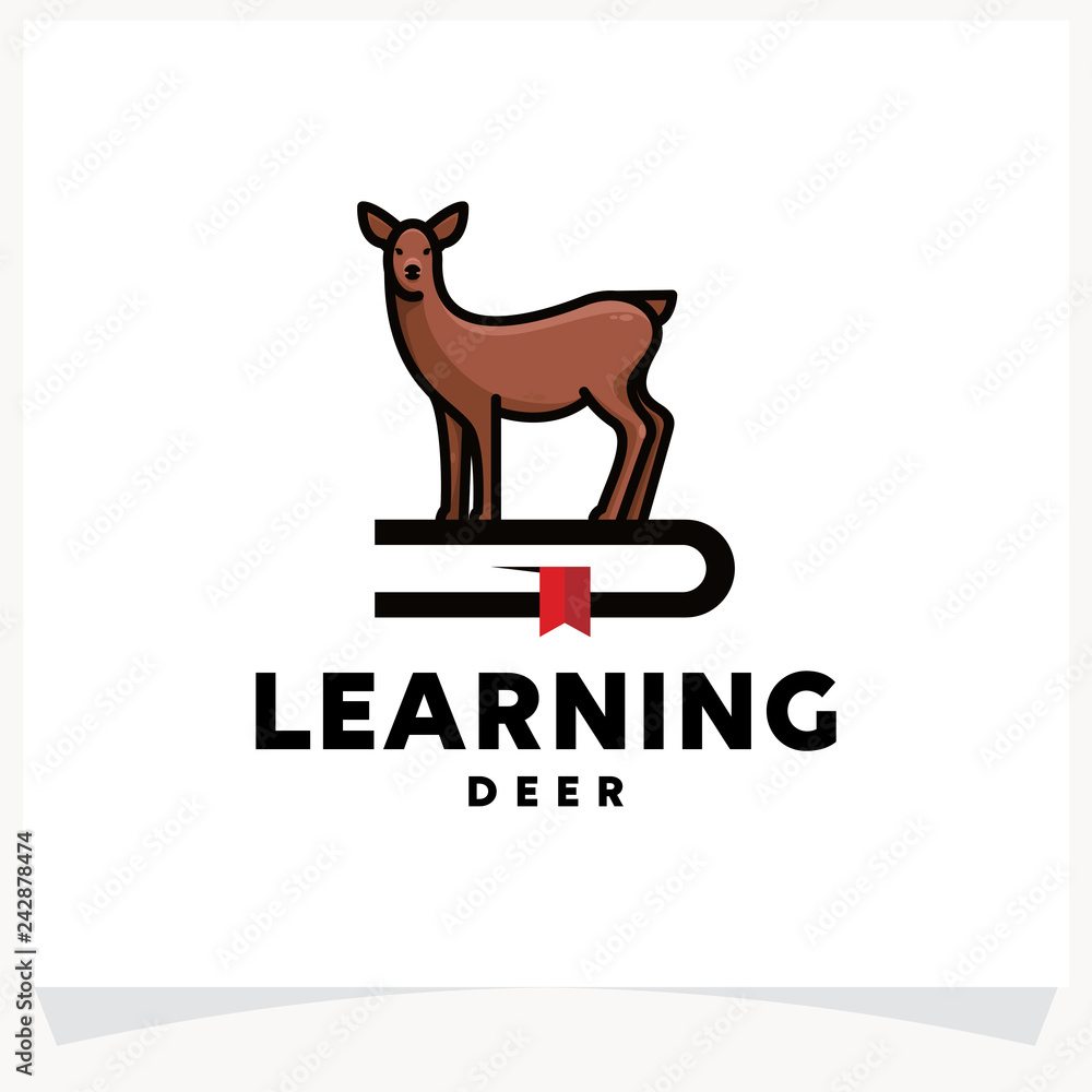 Learning Deer Logo Design Template