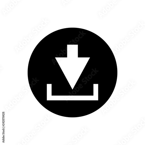 Download icon on white background. Downloading vector icon