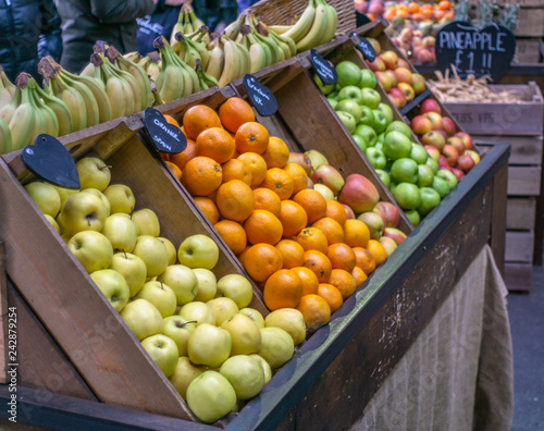 Fruits and vegetables at a farmers market