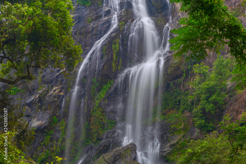 Khlong Lan Waterfall  the beautiful waterfall in deep forest at Khlong Lan National Park  Kamphaeng Phet  Thailand