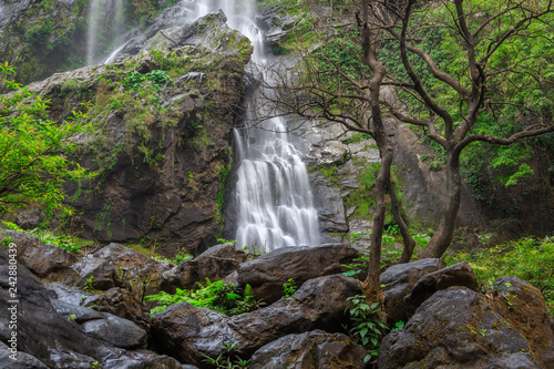 Khlong Lan Waterfall, the beautiful waterfall in deep forest at Khlong Lan National Park ,Kamphaeng Phet, Thailand