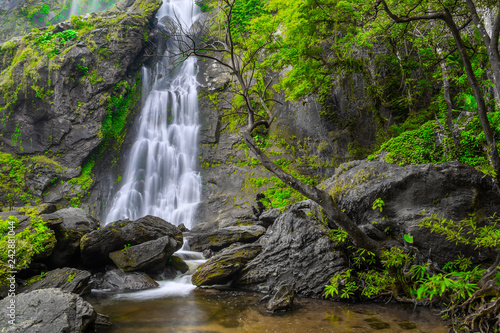Khlong Lan Waterfall, the beautiful waterfall in deep forest at Khlong Lan National Park ,Kamphaeng Phet, Thailand,