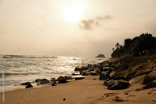 Fototapeta Naklejka Na Ścianę i Meble -  Midigama beach. Sri-Lanka. Beautiful sunset. Amazing view.