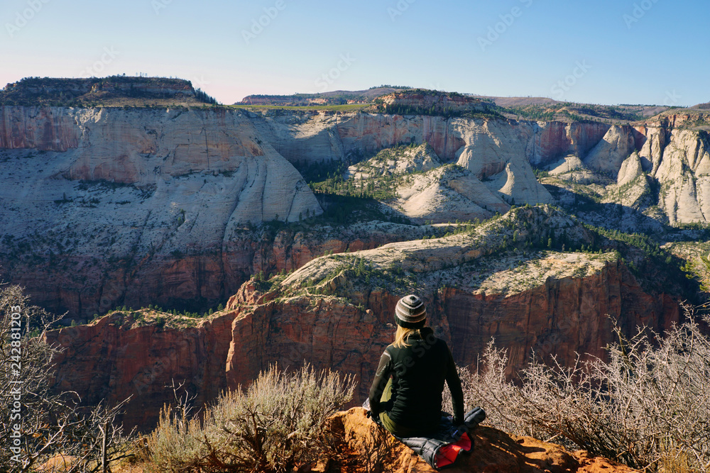 Fototapeta premium Hiker in Zion
