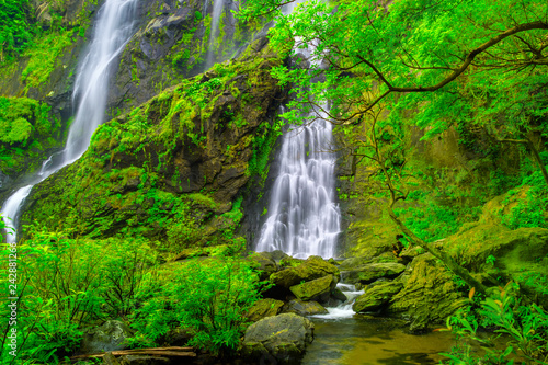 Khlong Lan Waterfall  the beautiful waterfall in deep forest at Khlong Lan National Park  Kamphaeng Phet  Thailand