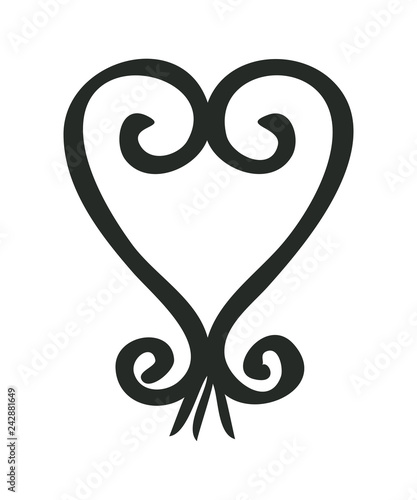 Adinkra Vector illustration: Sankofa Heart Symbol isolated.