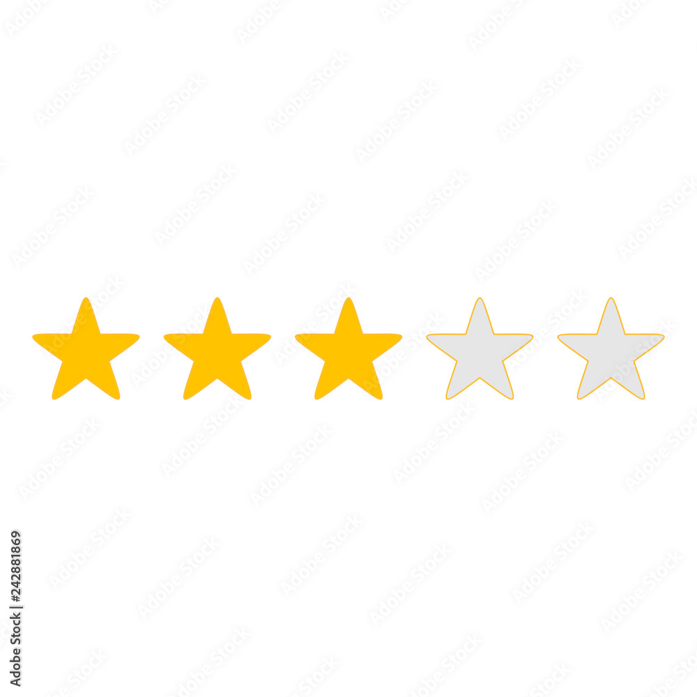 Rating stars vector icon. Five stars customer product rating review flat icon for apps and websites. Star icon vector. Classic rank isolated. Rating stars vector icon. Five stars customer product rating review flat icon for apps and websites. Star icon vector. Classic rank isolated.