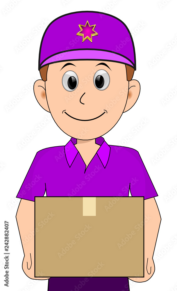 friendly Courier delivering a parcel - illustration friendly Courier delivering a parcel - illustration