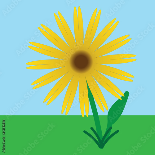Fototapeta Naklejka Na Ścianę i Meble -  Plant-Summer Sunflower Cartoon