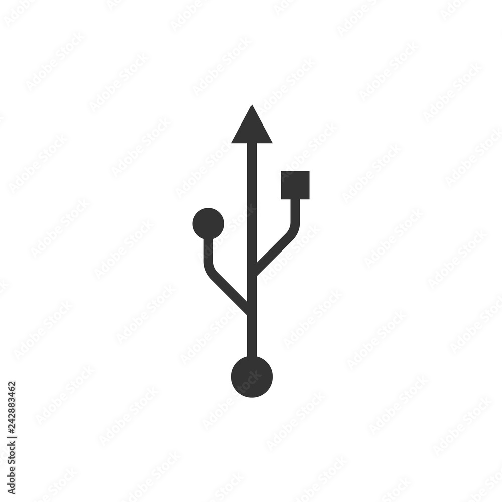 USB Symbol, icon. Vector illustration, flat design. USB Symbol, icon. Vector illustration, flat design.