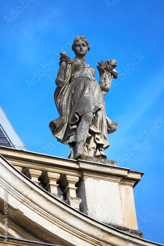 Beautiful sculpture on the castle Festetics in a town Keszthely from Hungary. 05. 01. 2018 Hungary