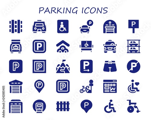  parking icon set