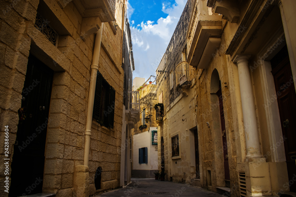 Typical Narrow Street in Rabat, Malta