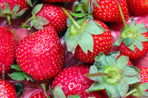 fresh strawberries closeup