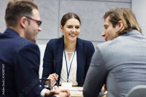 Quadro em tela Business interview in modern office