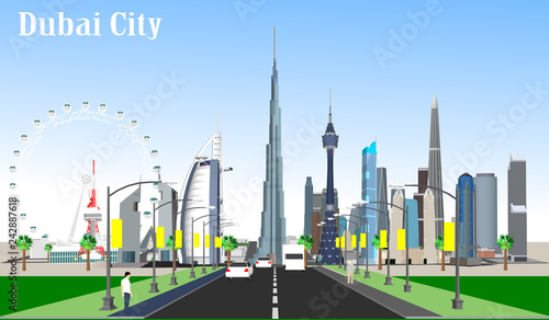 City vector Dubai, United Arab Emirates