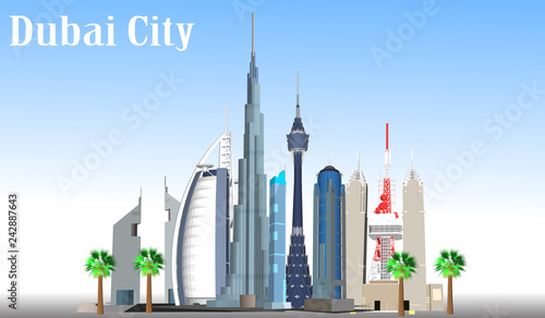 City vector Dubai, United Arab Emirates