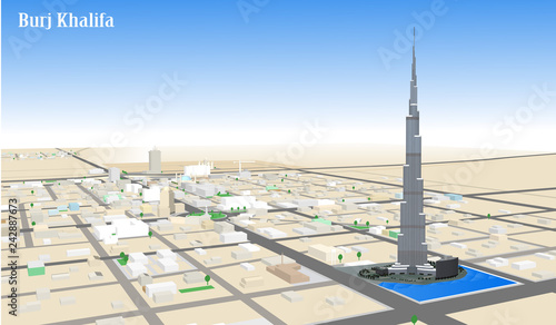 City vector Dubai, United Arab Emirates