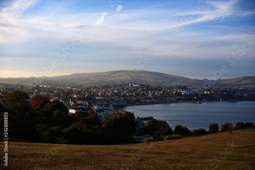 panorama of the small city from the hill