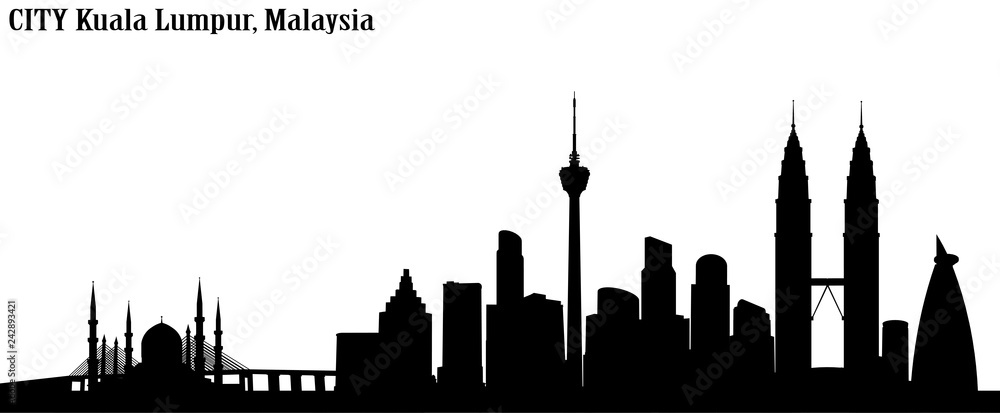Obraz premium Vector City of Kuala Lumpur, Malaysia