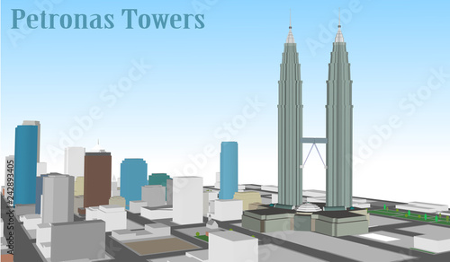 Vector City of Kuala Lumpur, Malaysia