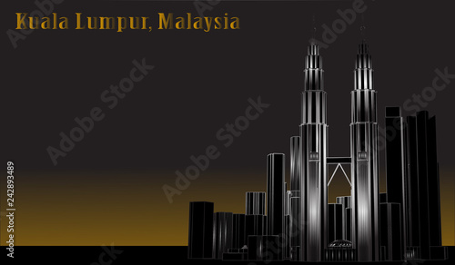 Vector City of Kuala Lumpur, Malaysia