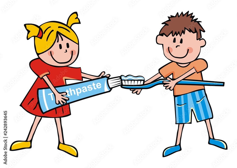 Little girl and boy, toothpaste and toothbrush, vector illustration. Happy kids with toothpaste and toothbrush. Cute ilustration for Health Advertising. Little girl and boy, toothpaste and toothbrush, vector illustration. Happy kids with toothpaste and toothbrush. Cute ilustration for Health Advertising.