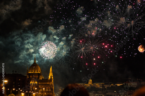 Photography fireworks Budapest Hungary