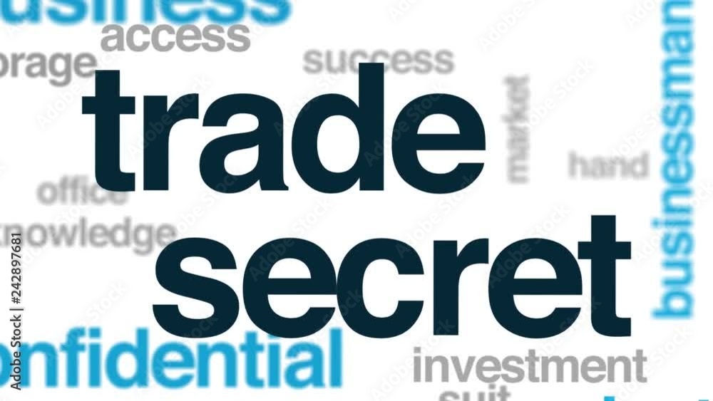 Trade secret animated word cloud. Kinetic typography. Trade secret animated word cloud. Kinetic typography.