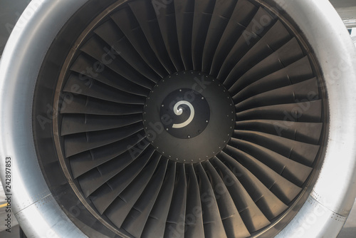 view of the airplane engine