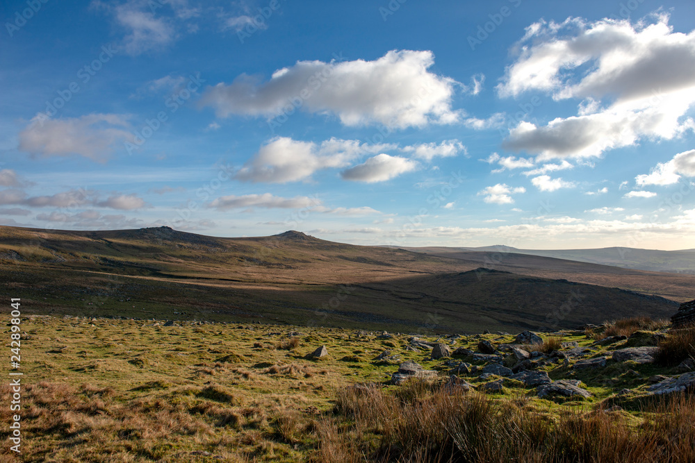 View from Widgery Cross on Brat Tor, Dartmoor View from Widgery Cross on Brat Tor, Dartmoor