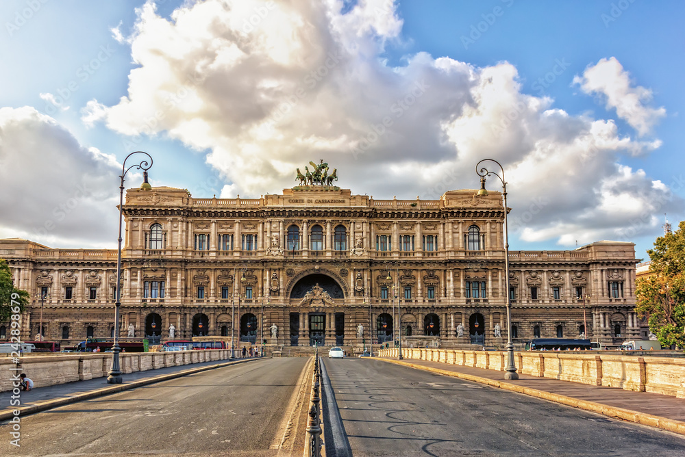 The Palace of Justice, view from the Ponte Umberto I, Rome, Italy