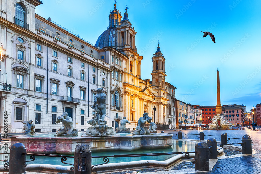 Piazza Navona in Rome, Moor Fountain view