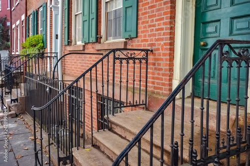 Main entry of a house in New York City, United States