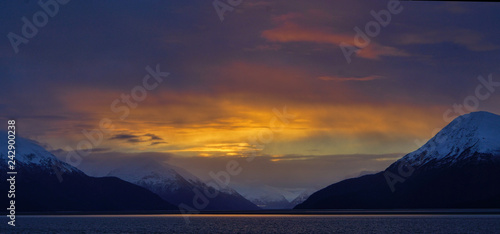 Sunrise on Turnagain Arm in Alaska