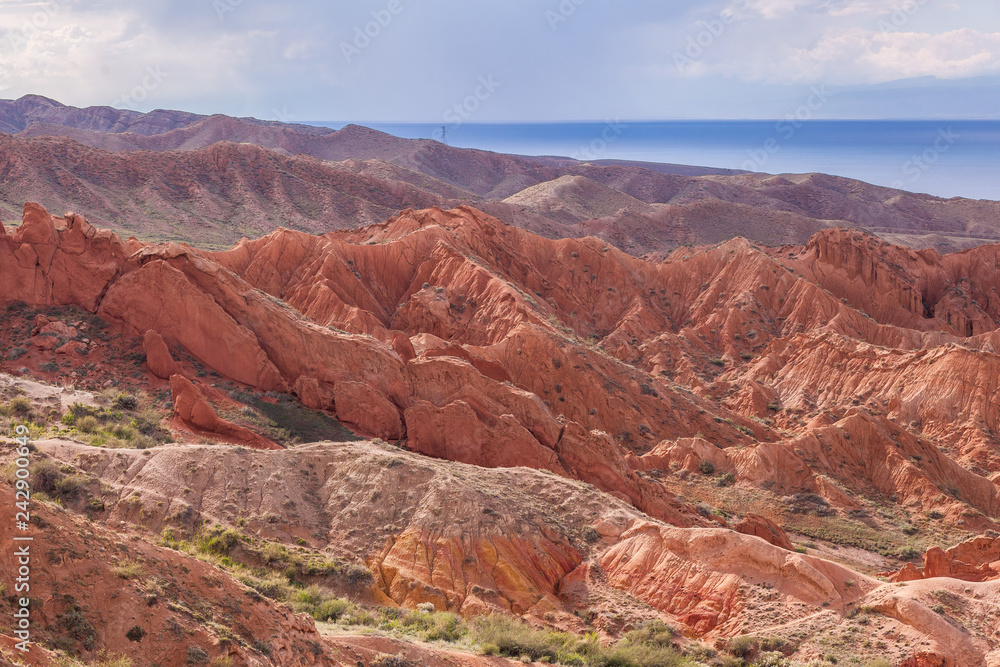 red canyon, canyon and blue sky