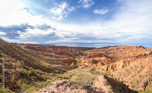 red canyon, canyon and blue sky