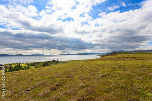 Leirvogsvatn lake on the road to Pingvellir, Iceland photo