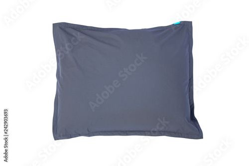 Grey beanbags isolated on white background.