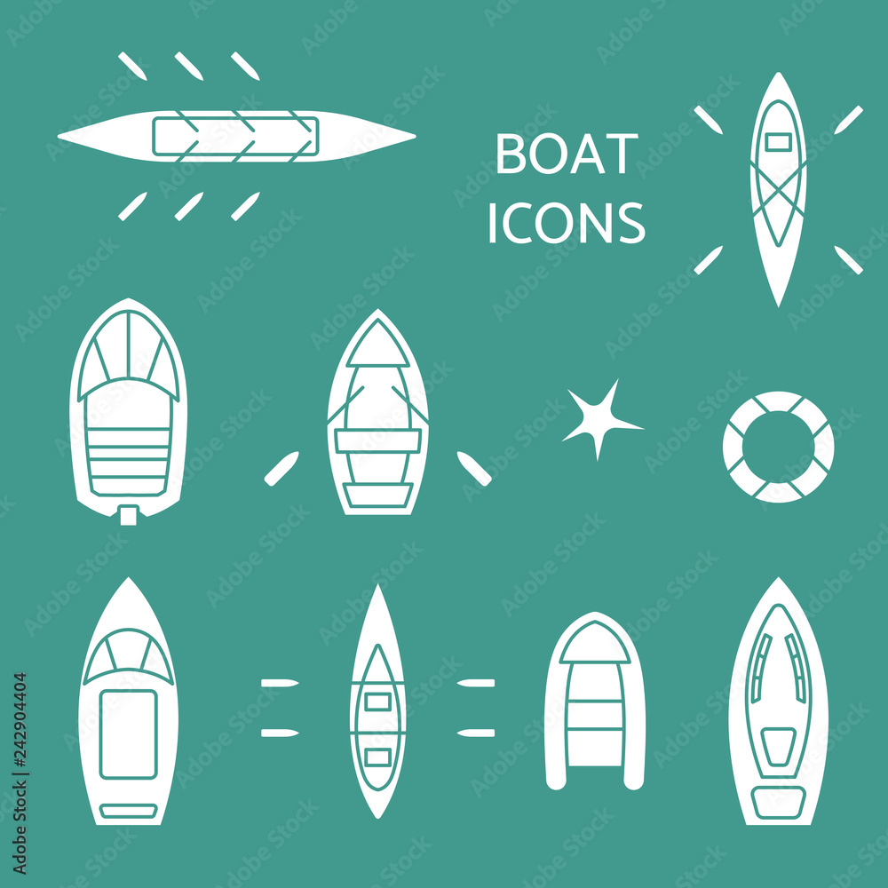 Boat icons set. Boat icons set.